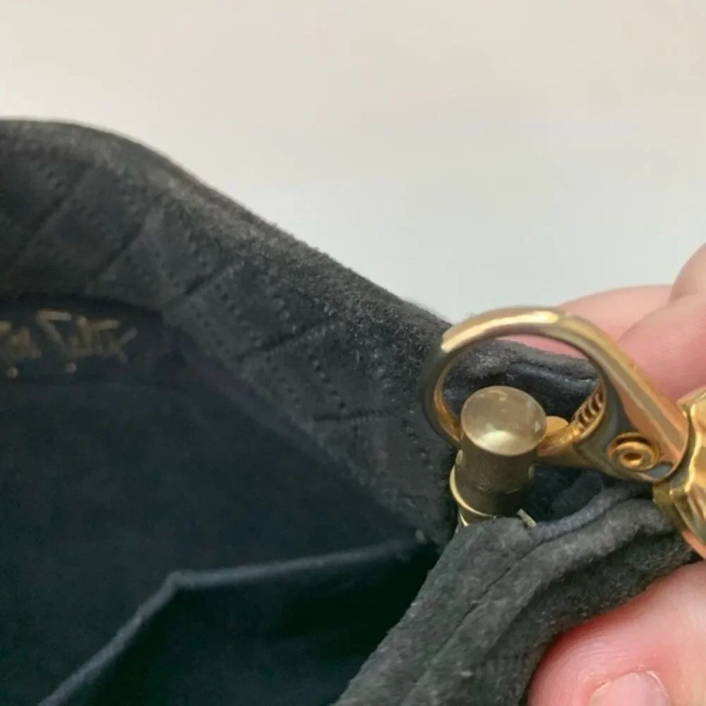 Ruth saltez Vintage tiger 1980s Chic Black and Gold Quilted Shoulder Bag